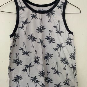 Boys Tank Top size 10-12 Tommy Bahama white navy palm trees